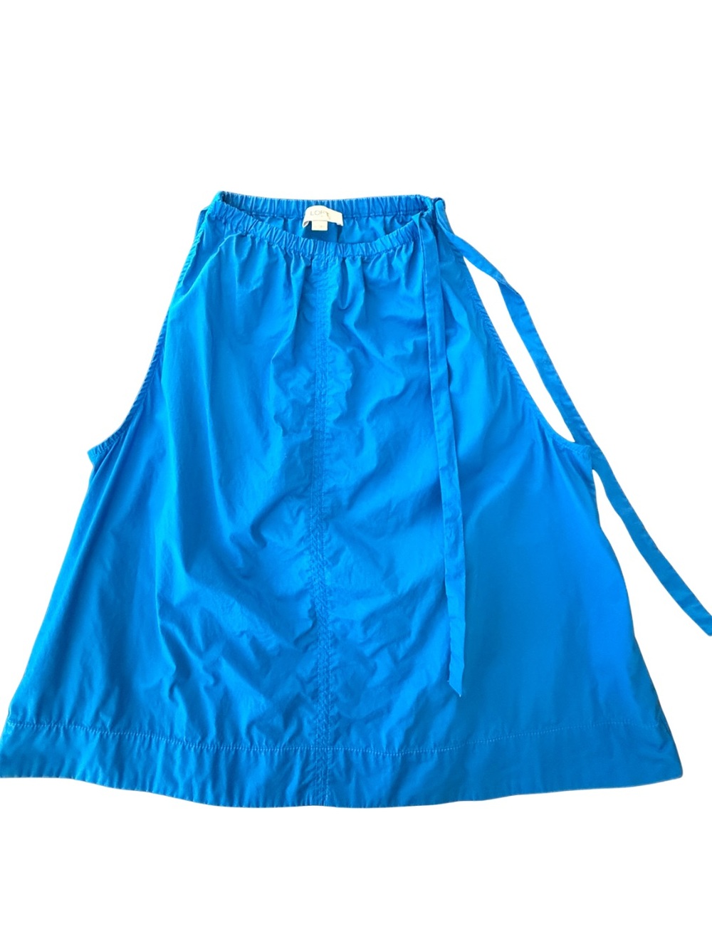 LOFT Outlet Blue Cotton Tank with Shoulder Tie